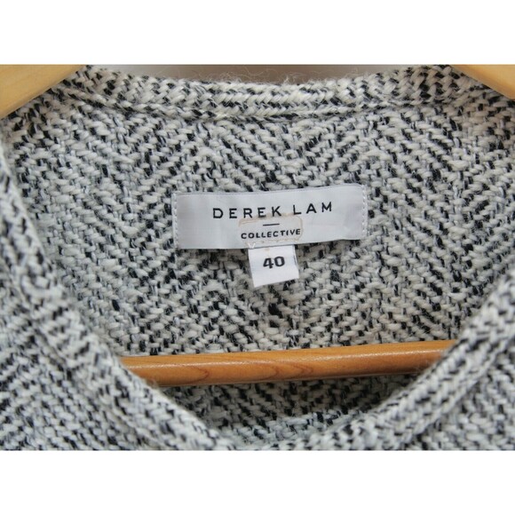 DEREK LAM Collective Blazer Womens 40 Gray Tweed Jacket Wool Blend - Picture 5 of 10